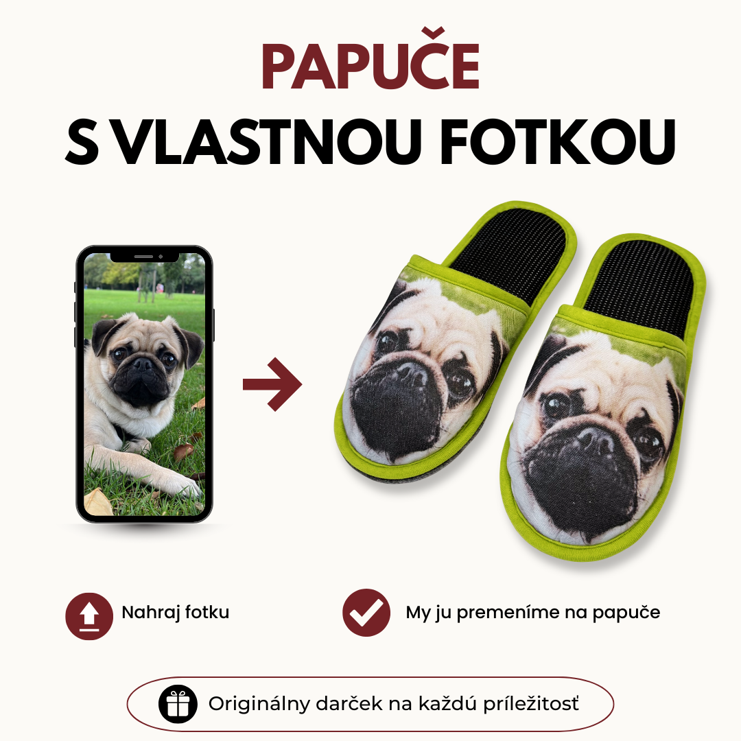 Papuče s Vlastnou Fotkou