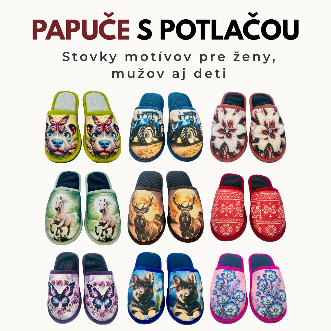 Papuče s potlačou