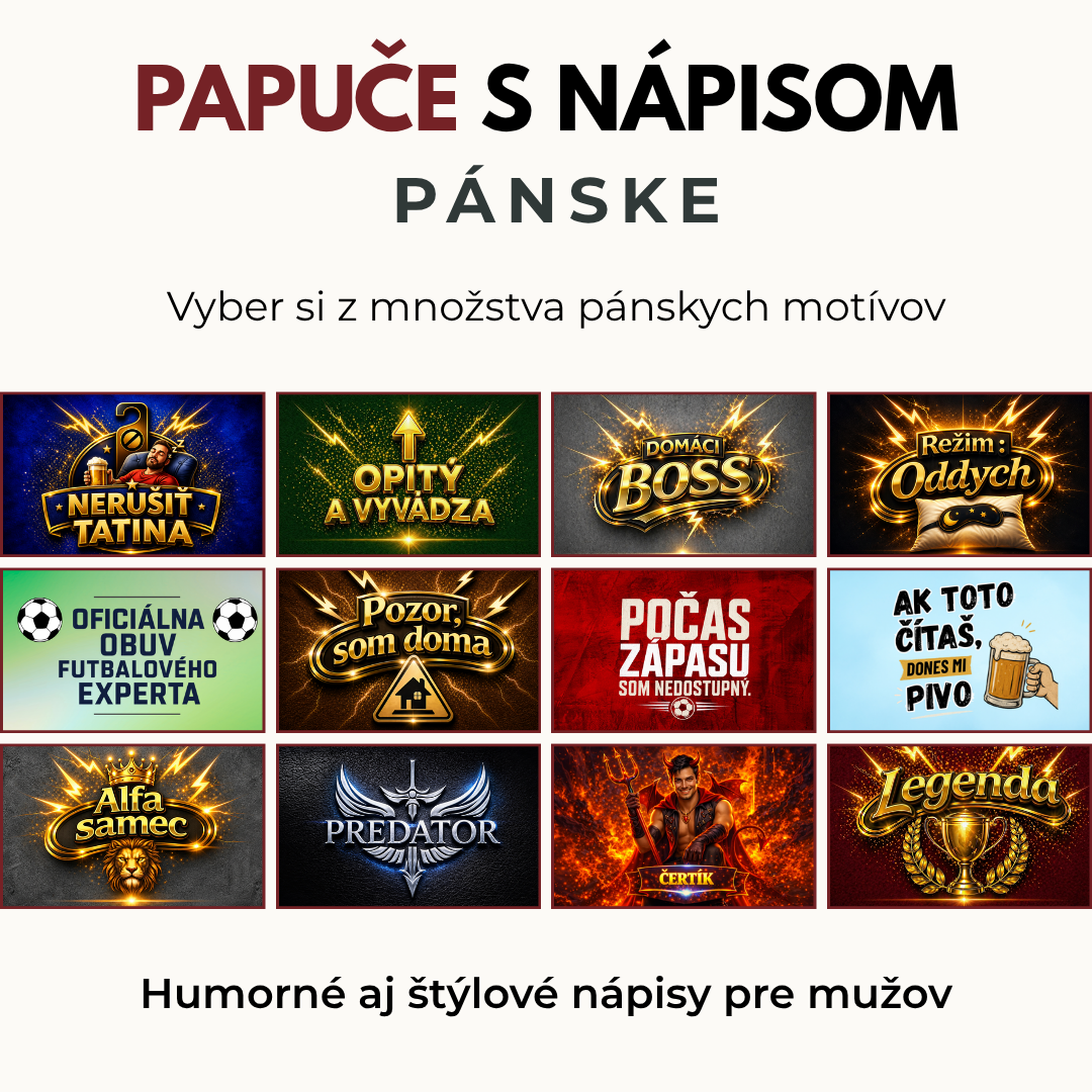 Papuče s nápisom pre mužov
