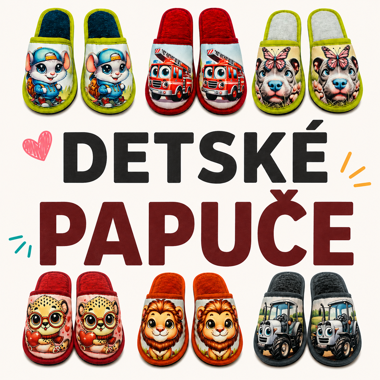 Detské papuče s potlačou